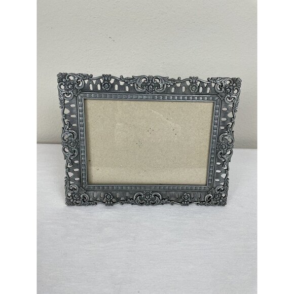 Unbranded Other - Ornate Floral Pewter Colored Frame For 4.5” X 6.5” Photo Silver Romantic